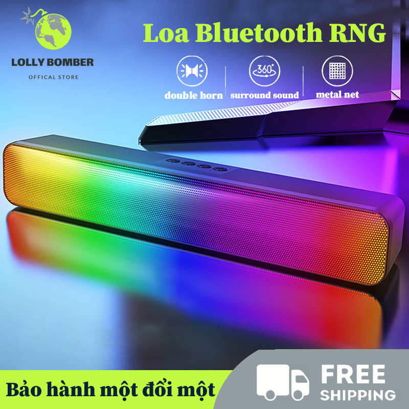Loa bluetooth LED RGB không dây Soundbar âm thanh vòm 3D sống động sắc nét-Đặc Biệt Dùng Cho Máy Tính Vi Tính,Có Đèn LED