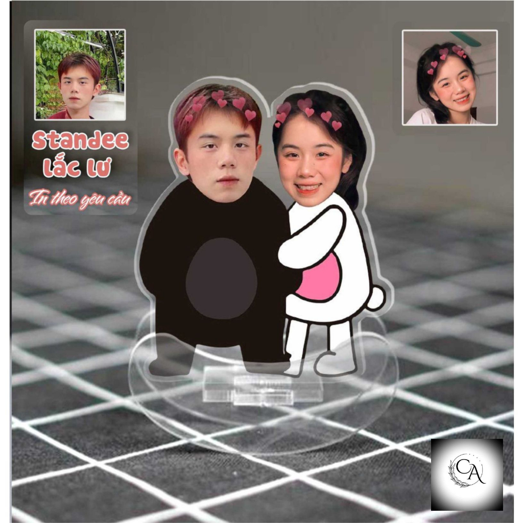 Standee lắc lư cặp đôi in theo yêu cầu 2 chibi đáng yêu quà tặng cho người yêu, người thân, bạn bè