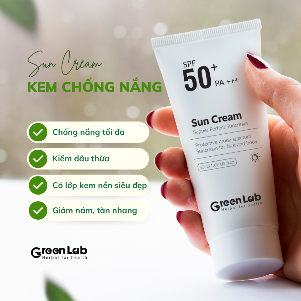 Kem Chống Nắng Sun Cream GreenLab Chống nắng vượt trội SPF 50+ (hộp 50gr)