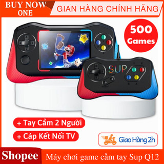 Máy chơi game 500 trò Sup Q12, kèm tay cầm chơi 2 người, màn hình siêu nét, không lặp lại game