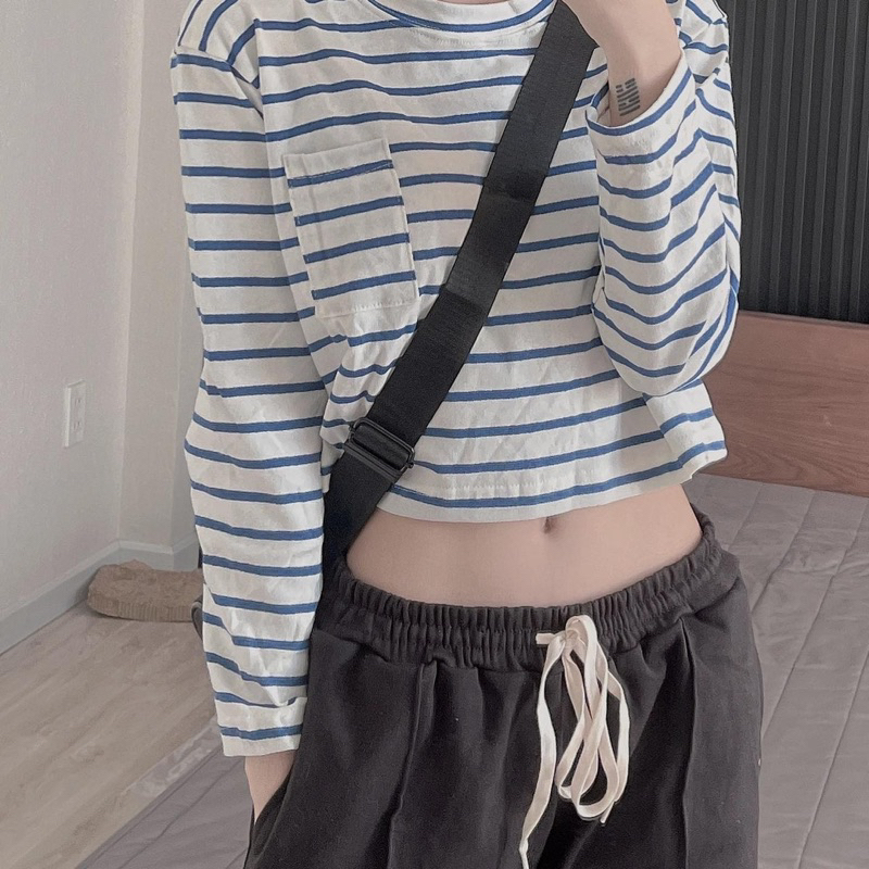 Áo thun tay dài form rộng, áo phông dài tay unisex sọc ngang