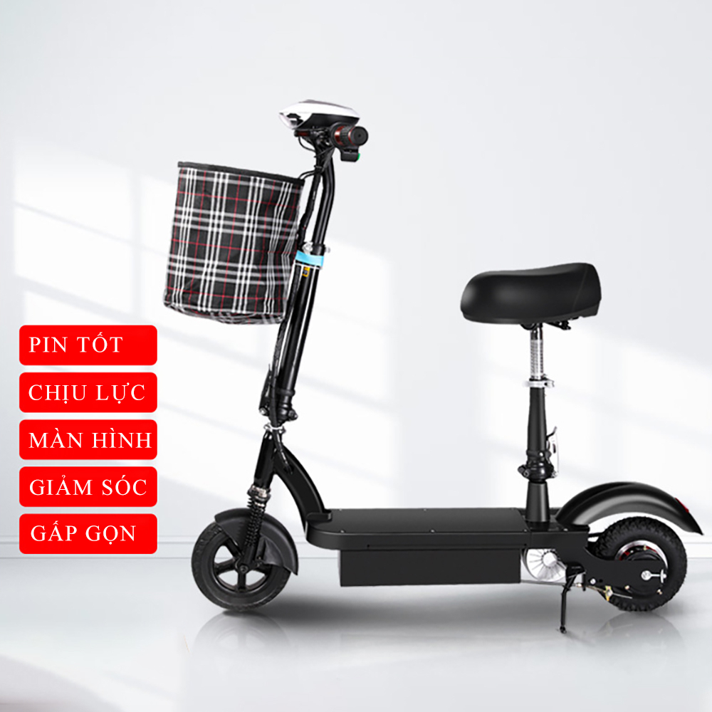 Xe điện mini E-Scooter phiên bản cao cấp dễ dàng gấp gọn, bánh xe 8 inch, động cơ mạnh mẽ sử dụng pin điện thế hệ mới