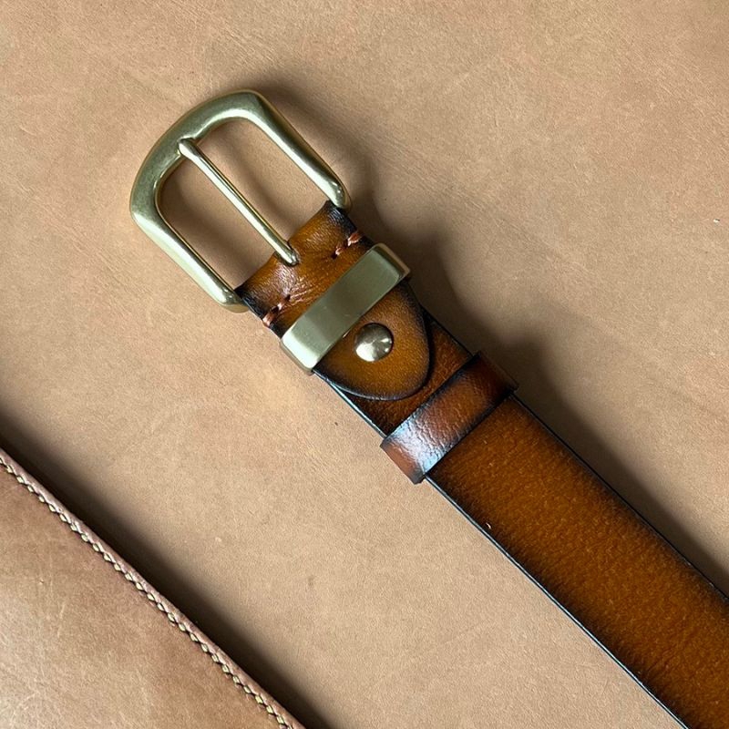 Thắt Lưng Da Bò Đẹp TM33,Dây Nịt Nam bản 3.4cm da Bò Thật Nguyên Tấm siêu bền khóa kim Đồng Đúc bảo hành 24 tháng