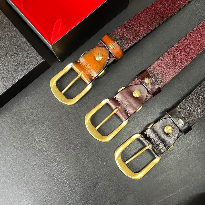 Thắt Lưng Da Bò Đẹp TM33,Dây Nịt Nam bản 3.4cm da Bò Thật Nguyên Tấm siêu bền khóa kim Đồng Đúc bảo hành 24 tháng