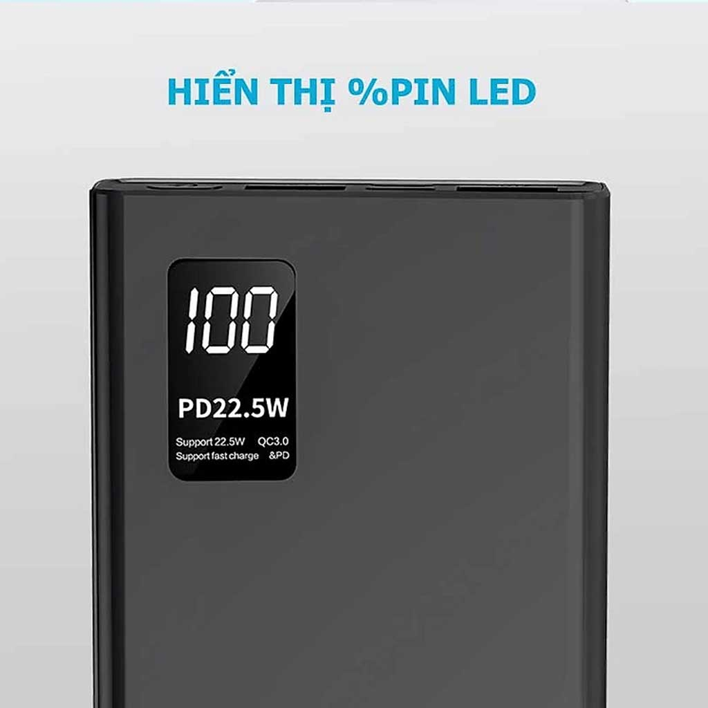 Pin Sạc Dự Phòng 10.000mAh PIX-LINK K7 - 2 Cổng sạc siêu nhanh 22.5W, Type-C 20W, Kích Thước Mỏng và Nhẹ