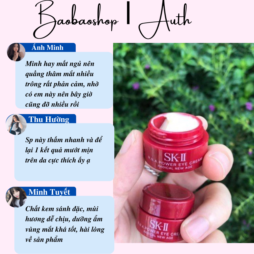 Kem Mắt SKII mini 2.5gr và 15gr Mẫu Mới 2021 SK2 Skin Power Eye Cream