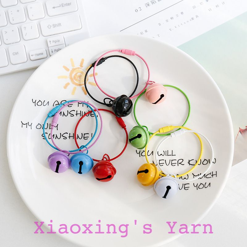 Móc khoá dây thép không ghỉ kèm chuông nhiều màu sắc đơn giản DIY thủ công | Xiaoxing's Yarn