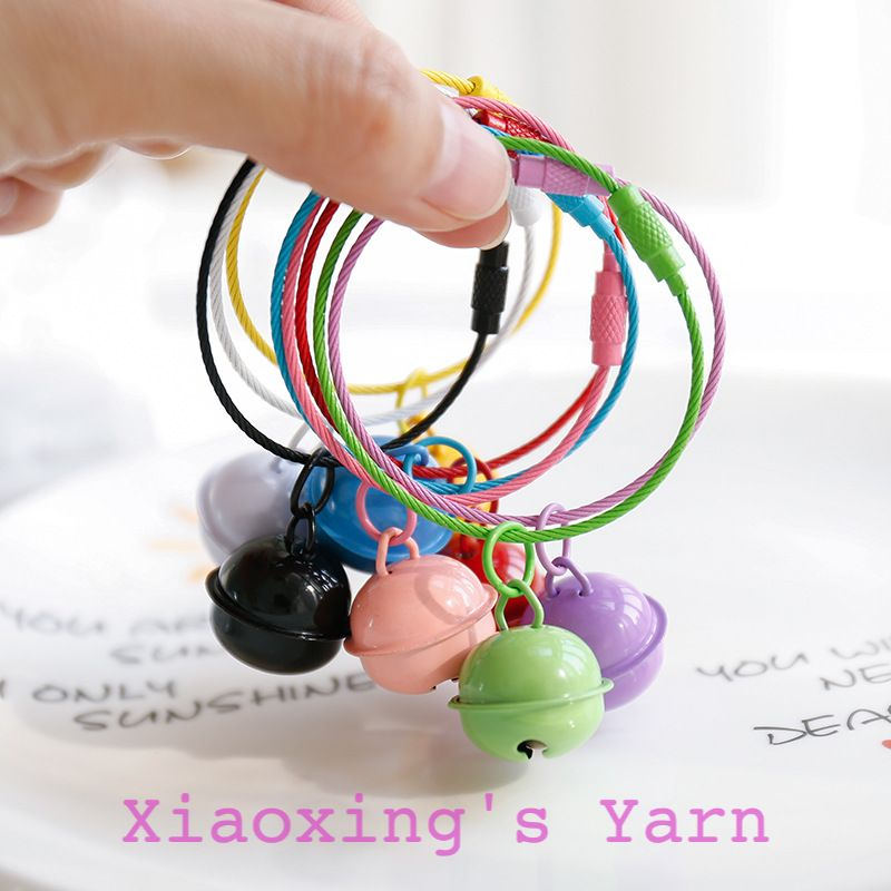 Móc khoá dây thép không ghỉ kèm chuông nhiều màu sắc đơn giản DIY thủ công | Xiaoxing's Yarn