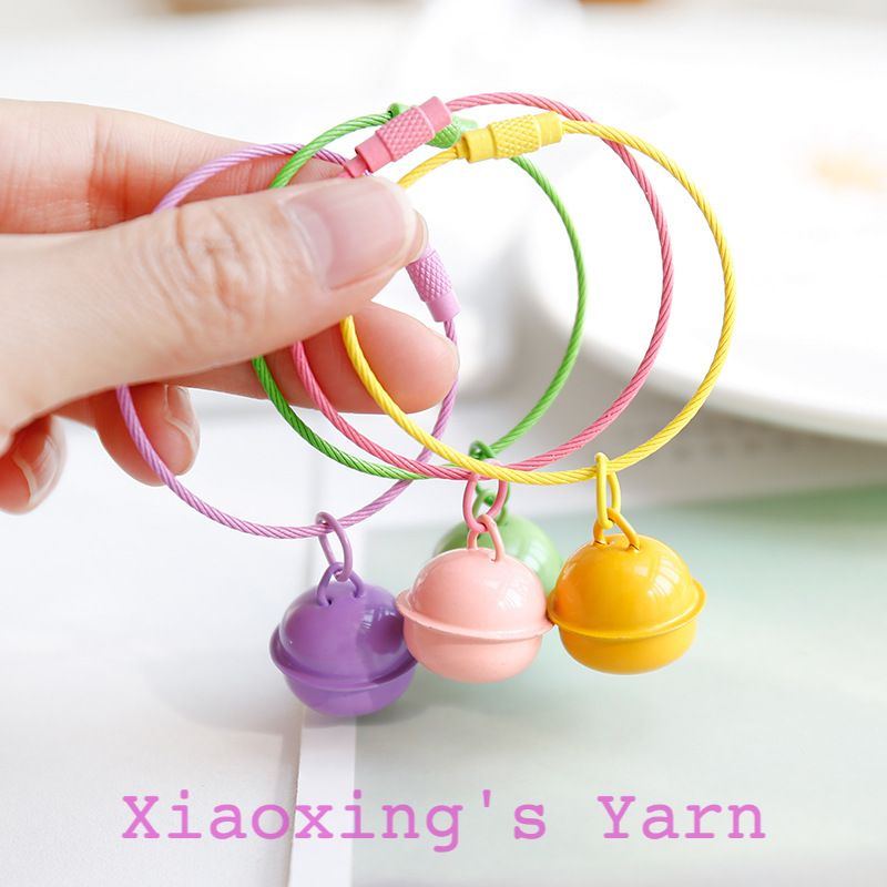 Móc khoá dây thép không ghỉ kèm chuông nhiều màu sắc đơn giản DIY thủ công | Xiaoxing's Yarn
