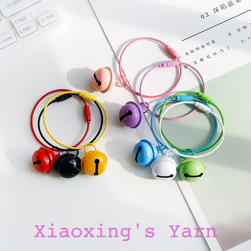 Móc khoá dây thép không ghỉ kèm chuông nhiều màu sắc đơn giản DIY thủ công | Xiaoxing's Yarn