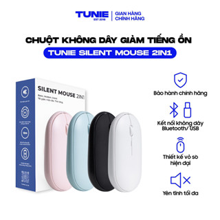 Chuột không dây Tunie Silent Mouse 2in1 Bluetooth Sạc Pin - iOS, Android, Windows - Hồng, Trắng, Đen, Xanh