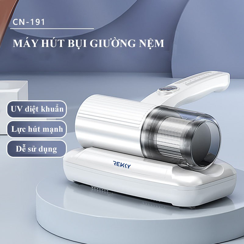Máy hút bụi giường nệm đệm cầm tay đèn UV diệt khuẩn REKKY LOẠI CÓ DÂY cao cấp, lực hút mạnh [HÀNG CHÍNH HÃNG]
