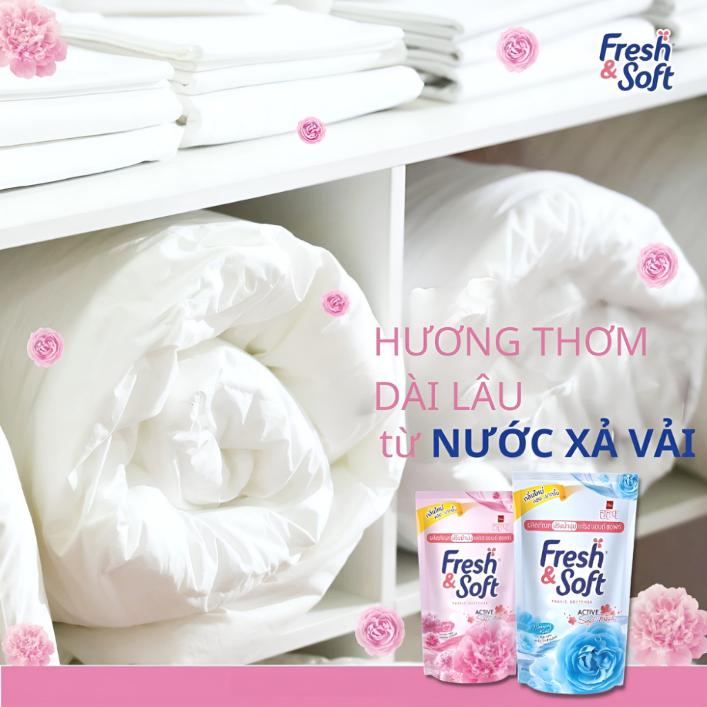 Nước Xả Vải Thái Lan Quần Áo Fresh & Soft Hương Thơm Lâu  500ml