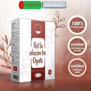 Bột lá Nhuộm Tóc Ogatic màu nâu đỏ