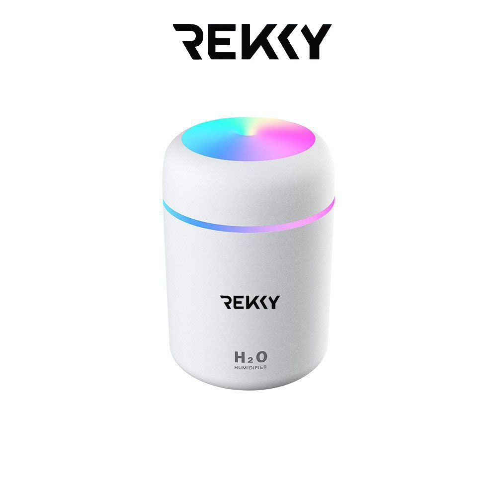 Máy xông tinh dầu mini REKKY H2O phun sương tạo độ ẩm khử mùi có Đèn LED Nhiều Màu Sắc Khuếch Tán Tinh Dầu tự nhiên