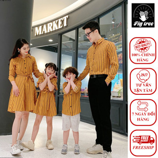 Set gia đình sọc vàng 145c siêu hot đón xuân