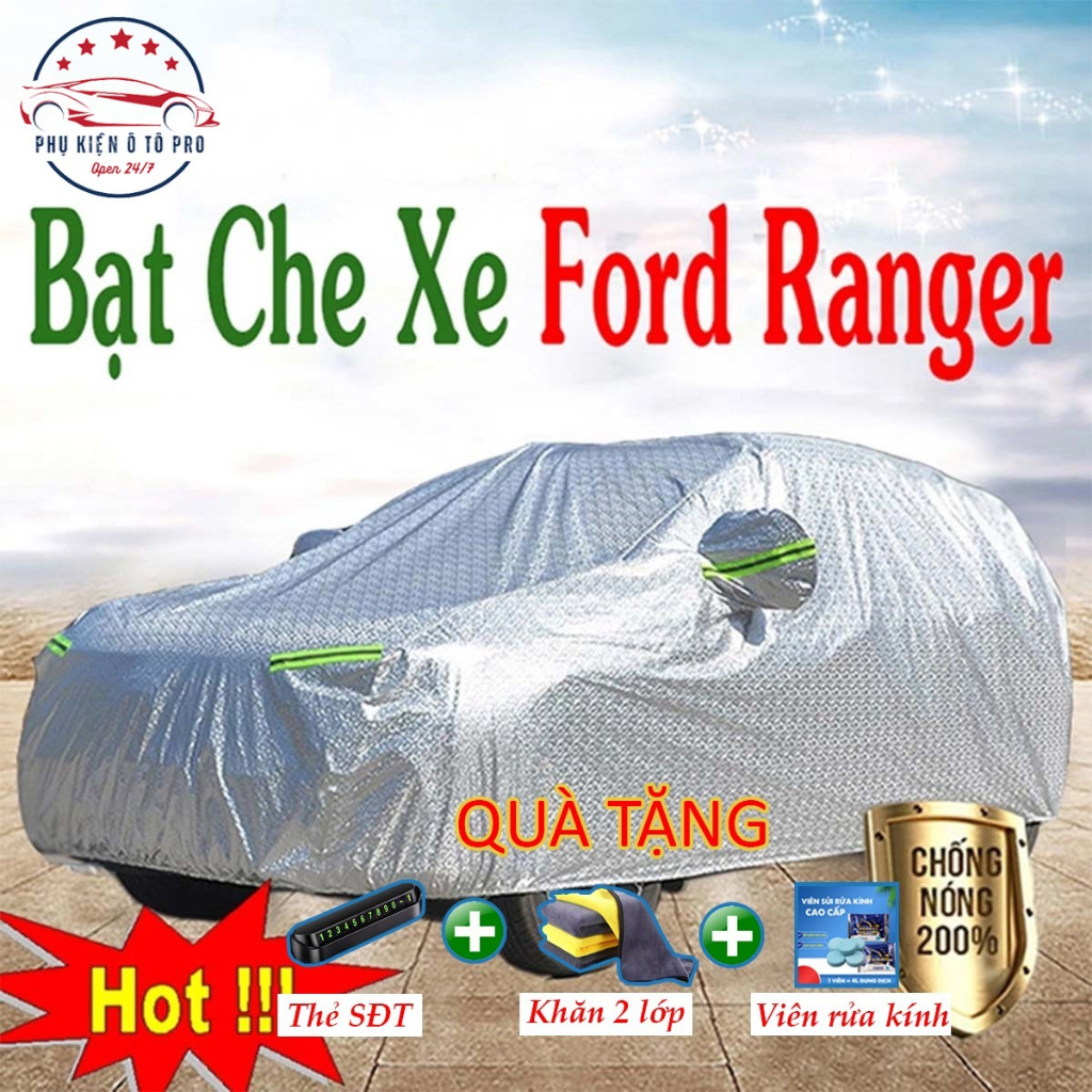 Bạt Phủ Xe Ô Tô Ford Ranger - Bạt Phủ Ô Tô Bán Tải 3 Lớp Cao Cấp Chống Mưa, Chống Nắng, Chống Cháy Loại 1
