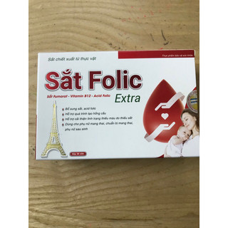 Sắt Folic hộp 30 viên bổ sung sắt và acid folic cho bà bầu