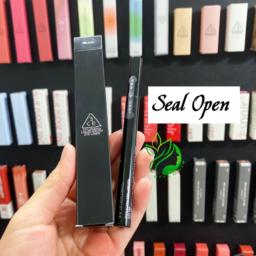 Kẻ Mắt Nước 3CE LIQUID BRUSH EYE LINER 1g #BLACK Siêu Mảnh Chống Nước Bền Màu Cả Ngày