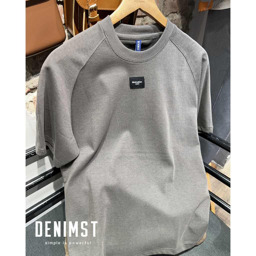  Áo thun nam DENIMST 339, chất liệu cotton dệt 2 lớp cao cấp, phong cách tối giản