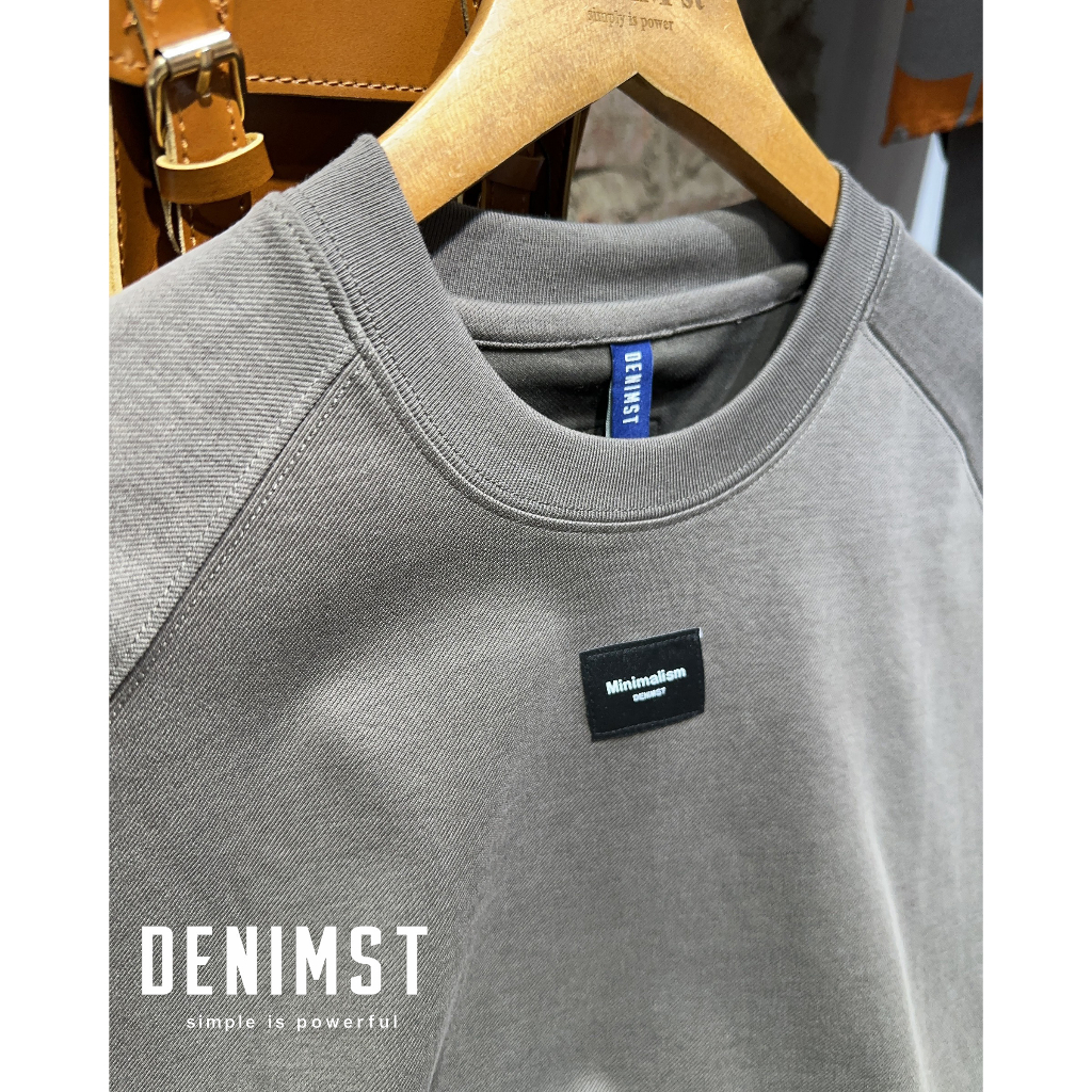 Áo thun nam cổ tròn DENIMST 339, chất liệu cotton dệt 2 lớp cao cấp, phong cách tối giản