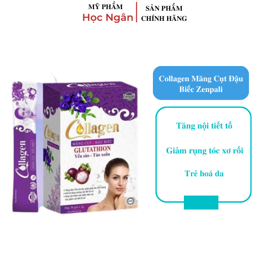 Collagen Măng Cụt Đậu Biếc Zenpali chính hãng hộp 30 gói Myphamhocngan1