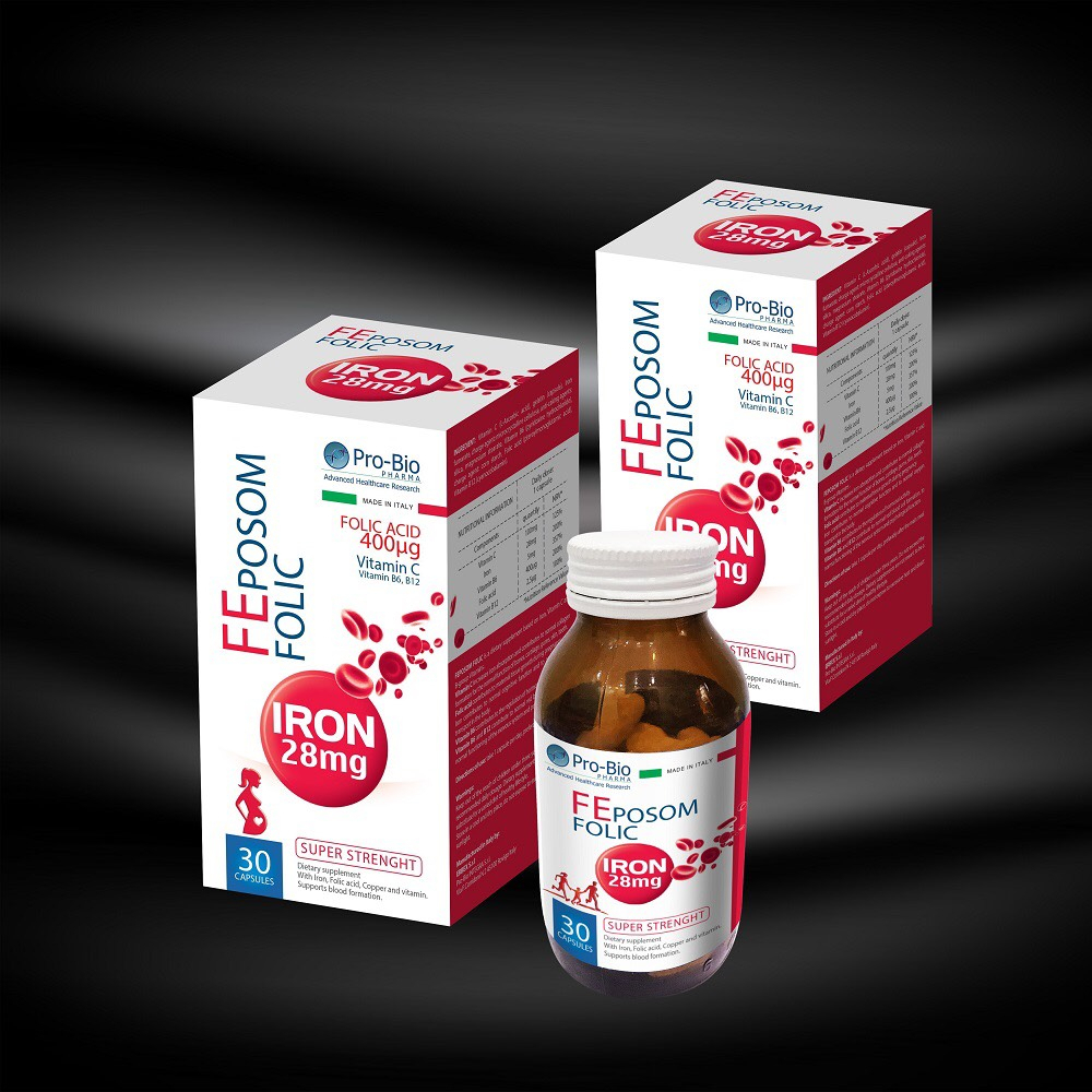 Viên uống bổ sung sắt FEPOSOM FOLIC nhập khẩu Italia