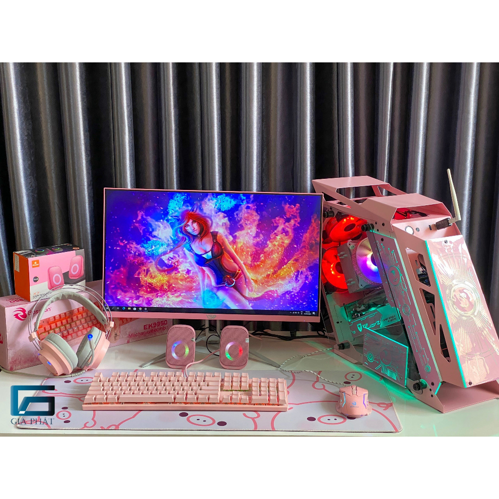 Full bộ pc gaming Hồng Xanh chiến all game online Lol, Fifa đột kích Valorant, Au, hát live, Bigo, đồ hoạ.. Ảnh thật
