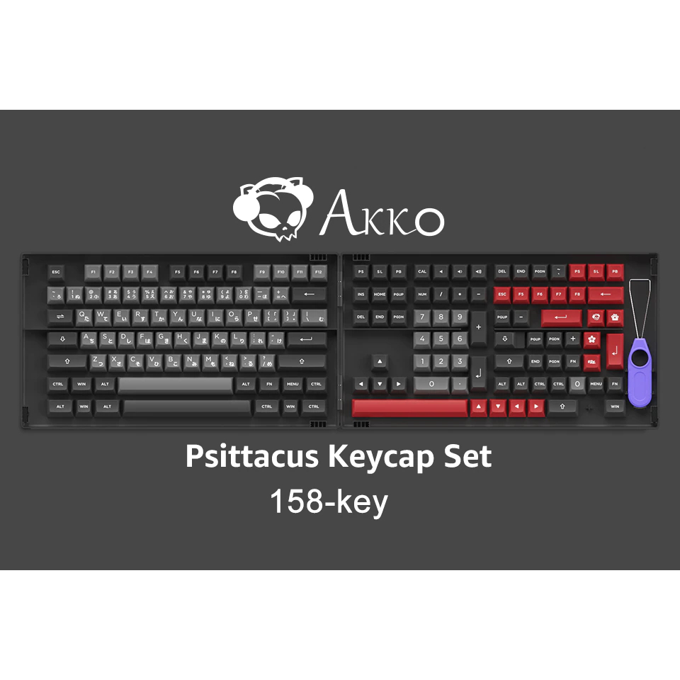 Bộ Keycap AKKO Psittacus SONG NGỮ ( PBT Double-Shot / ASA profile / 158 nút )