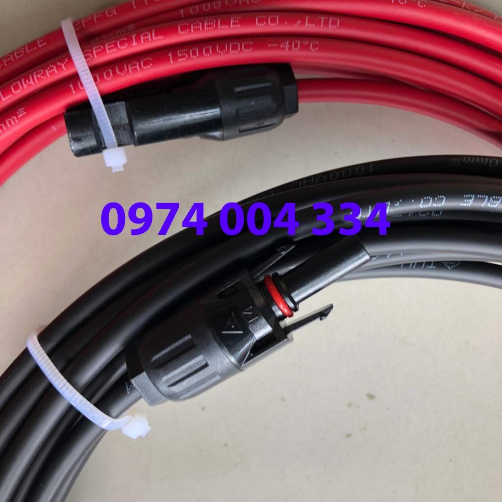 10 mét dây đôi điện PV/DC 4.0 bấm sẵn MC4 và đầu cos inox 304