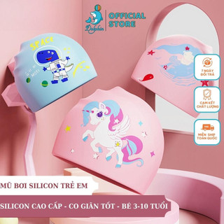 Mũ bơi trẻ em, mũ bơi cho bé, nón bơi silicon bé trai bé gái họa tiết dễ thương cho bé từ 3-15 tuổi