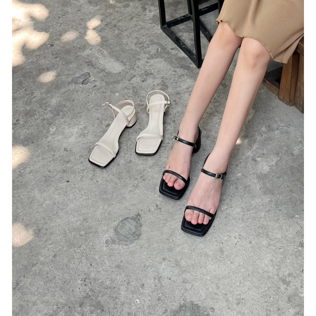 Giày Sandal Judy Dây Ngang Thanh Mảnh Cao 4p VNXK