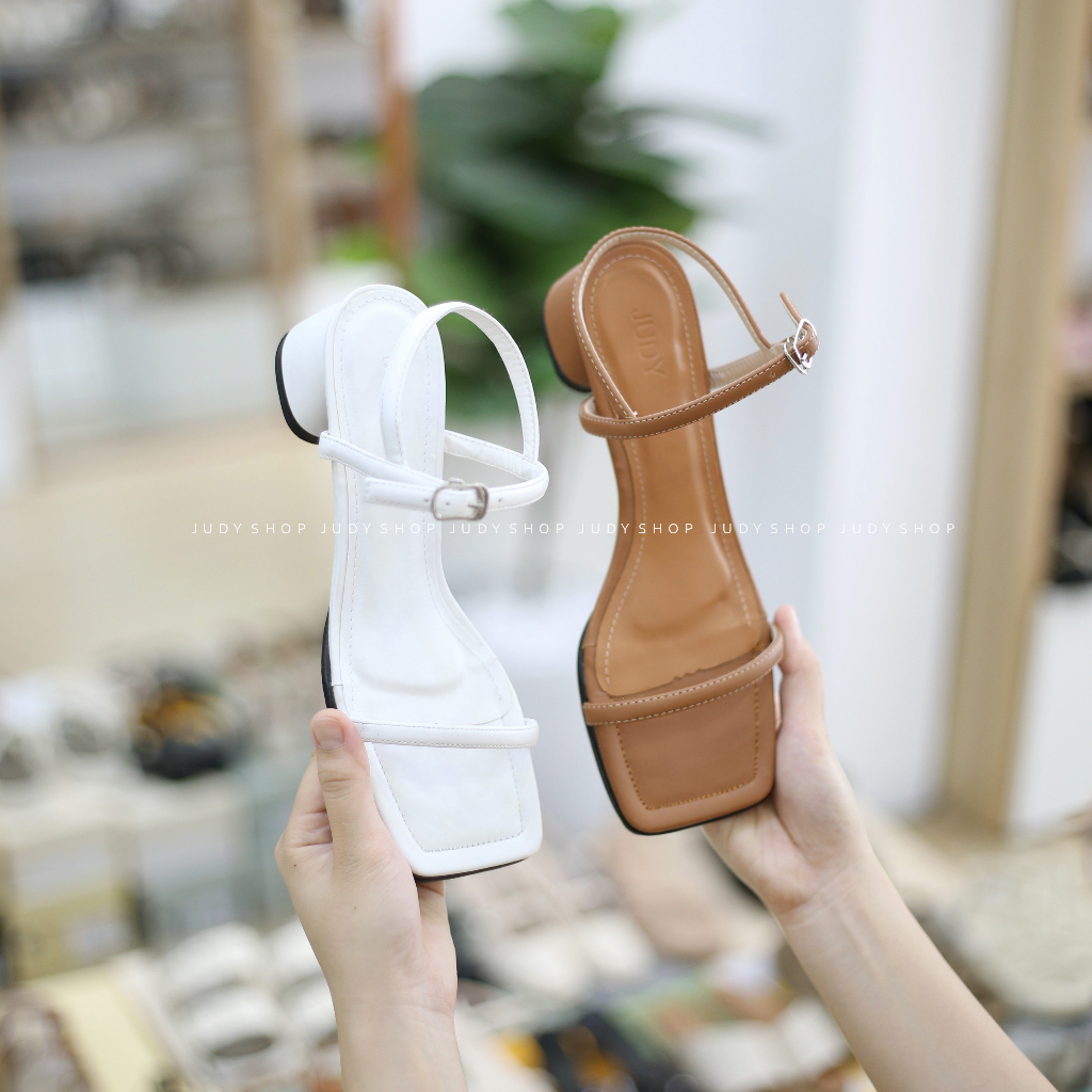 Giày Sandal Judy Dây Ngang Thanh Mảnh Cao 4p VNXK