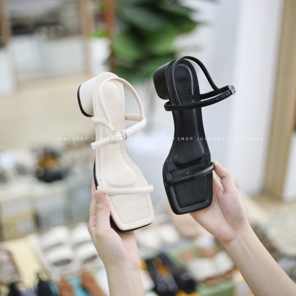 Giày Sandal Judy Dây Ngang Thanh Mảnh Cao 4p VNXK