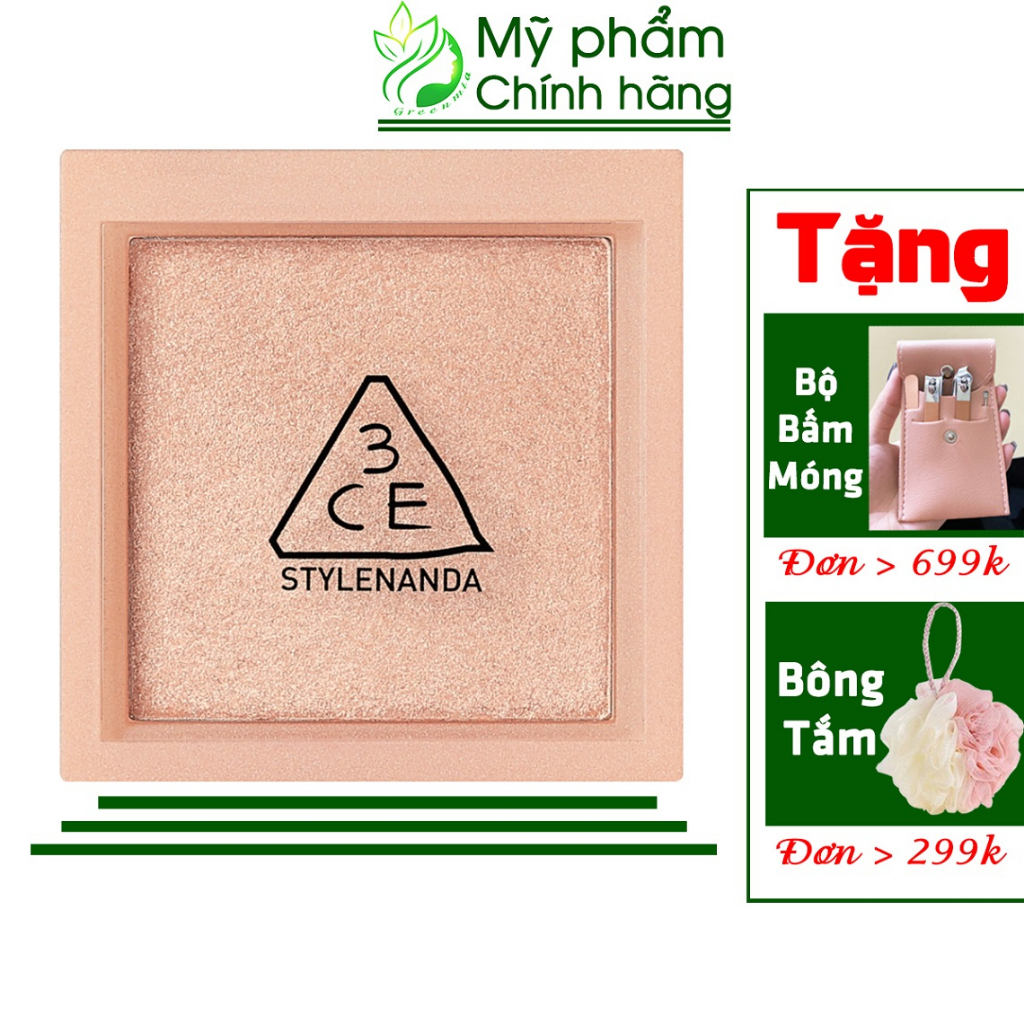 Phấn Bắt Sáng 3CE FACE HIGHLIGHTER OPEN SIDE Màu Hồng Dịu Mát Nhẹ Nhàng Tinh Tế Hộp Vuông 4,8g [CHECK HIDDEN TAG]