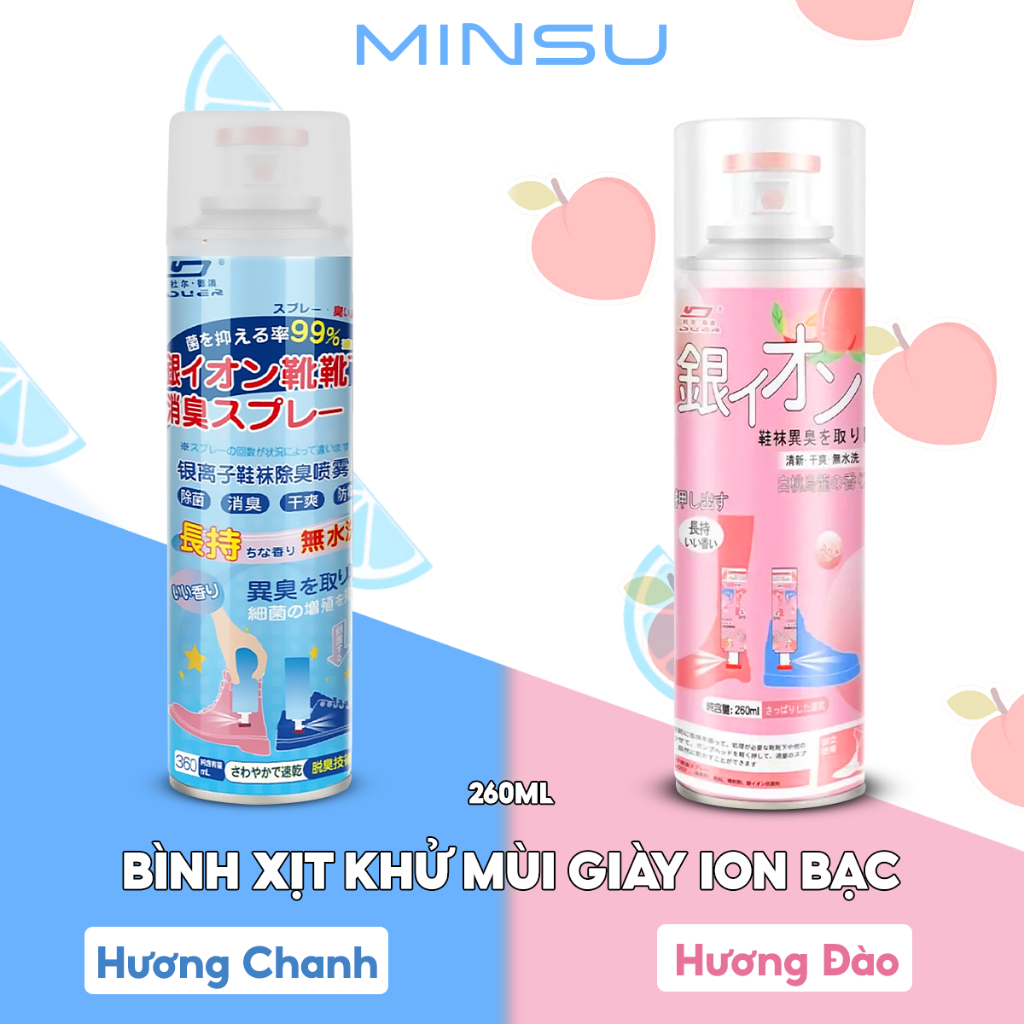 Bình xịt khử mùi hôi giày dép Nano Bạc diệt khuẩn, chai sịt làm thơm tủ quần áo, hết mùi tất chân, vớ chân lưu hương lâu