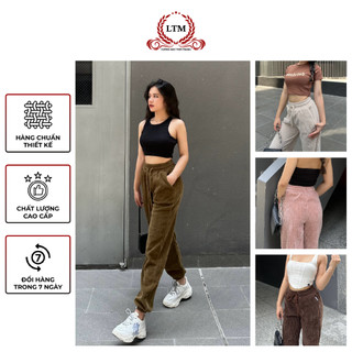 Quần jogger nhung tăm gân  bo gấu có dây rút - quần nhung tăm bo chun gấu dày dặn co giãn năng động, trẻ trung -Mã 92