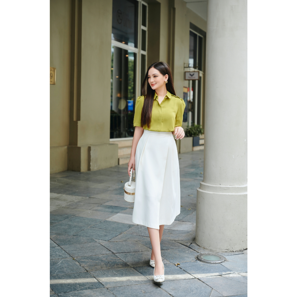 Áo Sơ Mi Nữ Dập Ly Cầu Vai Thời Trang  By LEMIA Design - LA23106