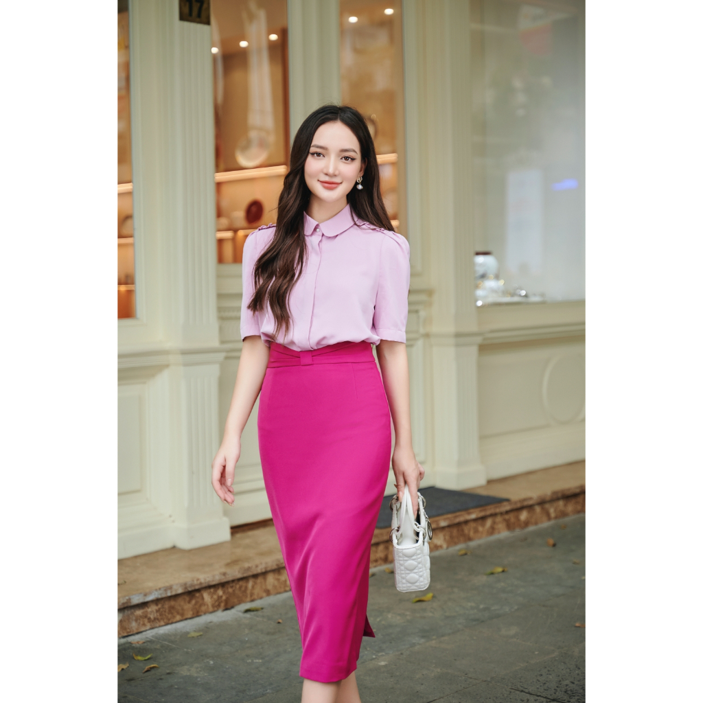 Áo Sơ Mi Nữ Dập Ly Cầu Vai Thời Trang  By LEMIA Design - LA23106