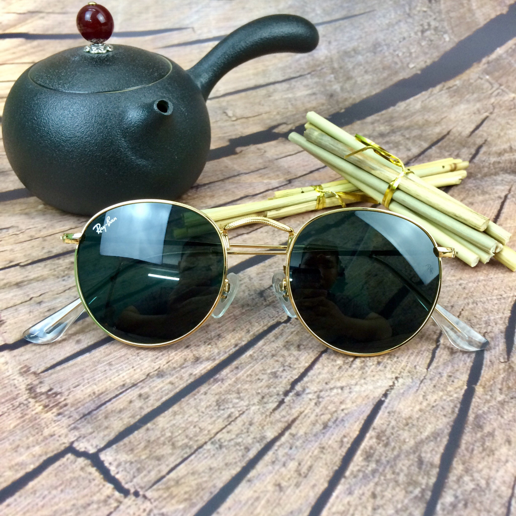 KÍNH RÂM RAYBAN FORM TRÒN TRÒNG THUỶ TINH ĐEN