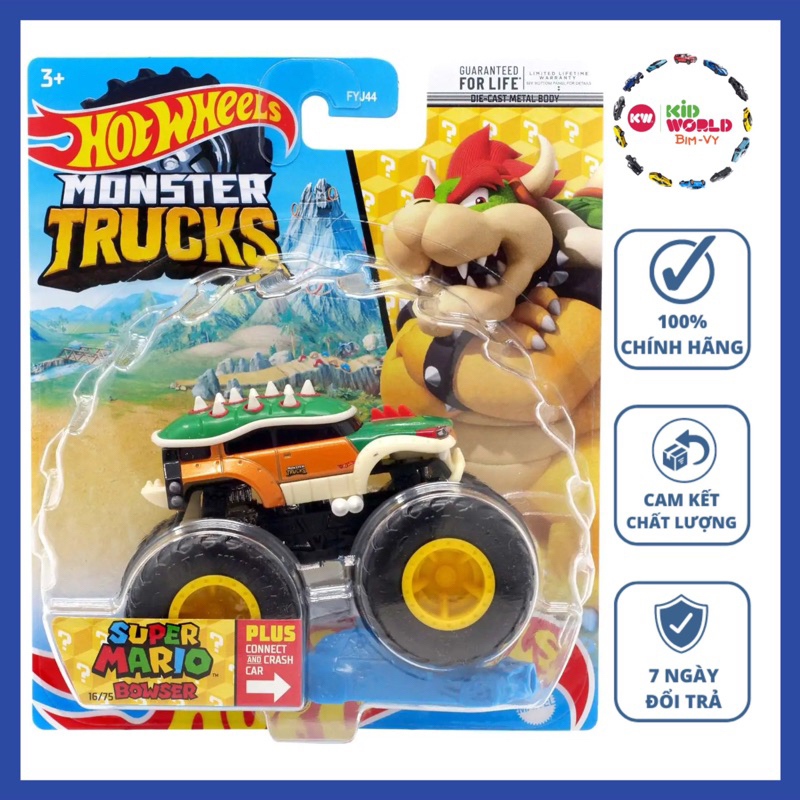 Xe mô hình Hot Wheels Monster Trucks Super Mario Bowser HHG84.