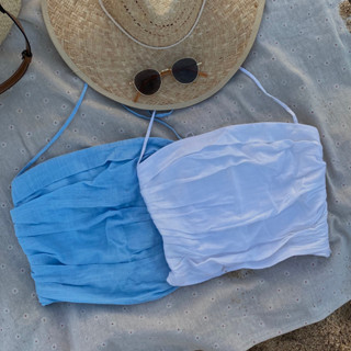 [Gabyli Label] Áo croptop xếp ly trước cột dây cổ - Helen top