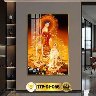Tranh phật treo tường tráng gương tây phương tam thánh chân thiện mỹ, quà tặng, trang trí phòng thờ ttp-d1-056
