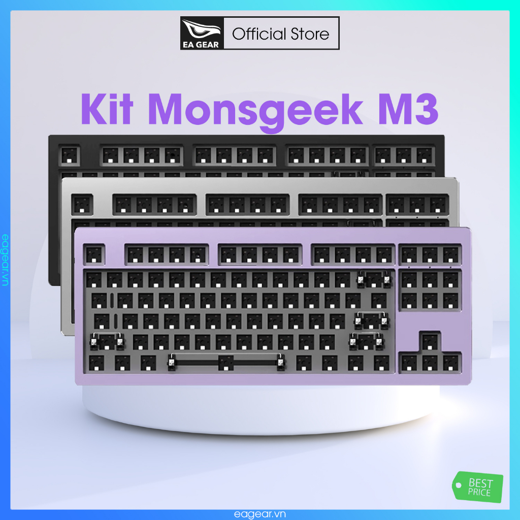 Kit Bàn Phím Cơ Custom Monsgeek M3 (Nhôm CNC, Gasket-mount, Mạch Xuôi) - EA Gear