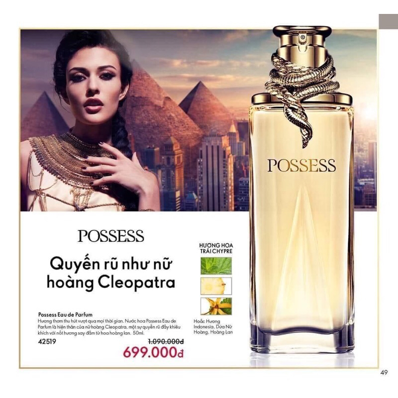 Nước hoa nữ _Nước hoa quyến rũ hương hoa Hoàng Lan Posess tím 50ml