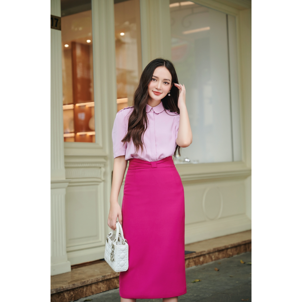 Áo Sơ Mi Nữ Dập Ly Cầu Vai Thời Trang  By LEMIA Design - LA23106