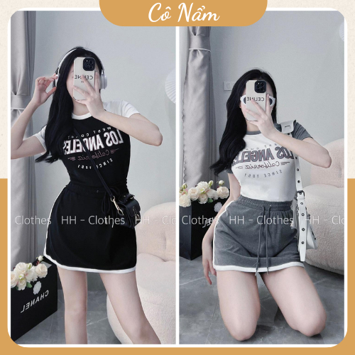 Set Bộ Đồ Nữ Áo Body Ngắn Tay Phối Màu Mix Chân Váy Ngắn Cạp Chun Có Quần trong Freesize