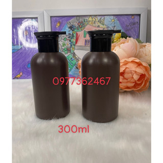 Chai nhựa đựng dầu gội, dầu xả , chai hdpe nâu 300ml vòi đen