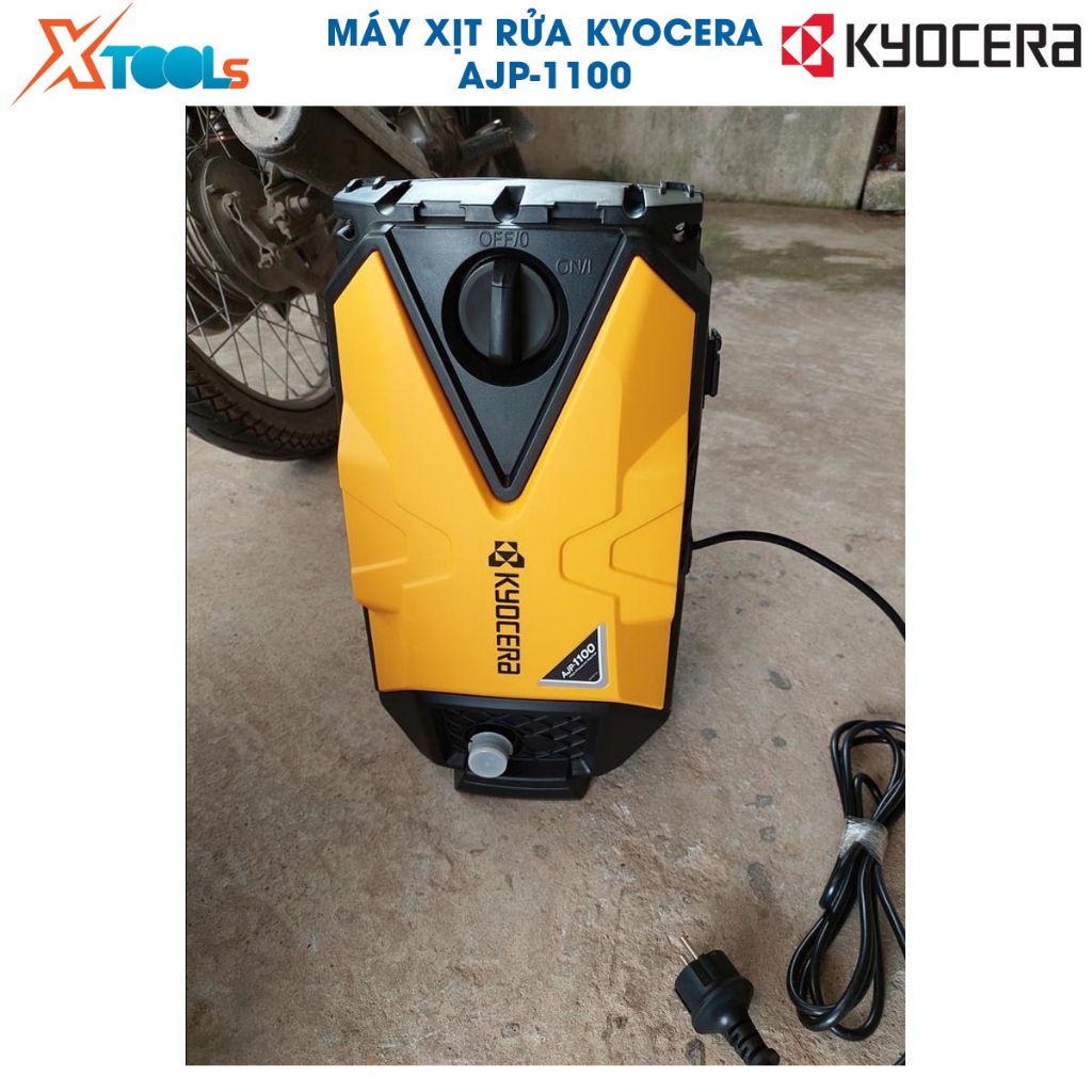 Máy xịt rửa xe Kyocera AJP-1100 1050W máy xịt tăng áp lực phun 100bar có hút nước từ chậu lưu lượng 5.5l/ph chính hãng