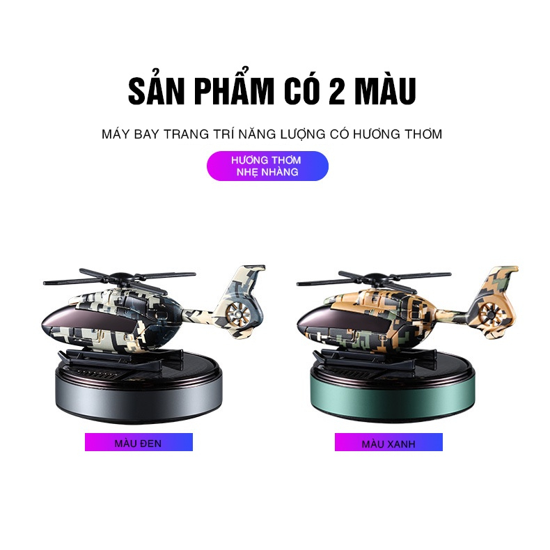 Máy Bay Trực Thăng Xoay Năng Lượng Mặt Trời Trang Trí Xe Hơi, Khử Mùi Ô Tô